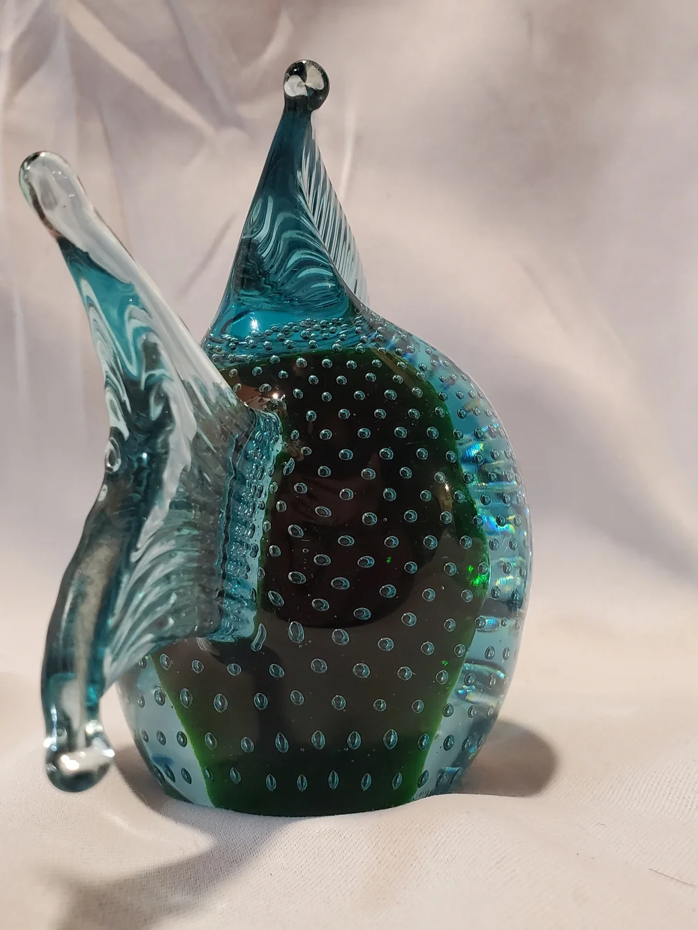 Vintage Galiano Ferro Murano Glass Fish Bullicante Controlled Bubble